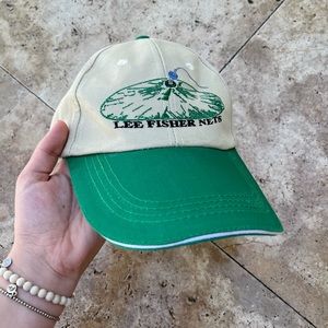 Green and tan fishing dad baseball hat/cap